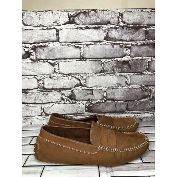 JP Tods Brown Leather Penny Loafers Driving Slip On Shoes Men Sz 10.5M US/44EU - Picture 10 of 16